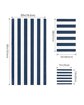 CHACOTT - 美品スティナtype L long ribbon/off white×navy Amazon.com: Savannan Towel Sets, Nautical Stripes Navy Blue